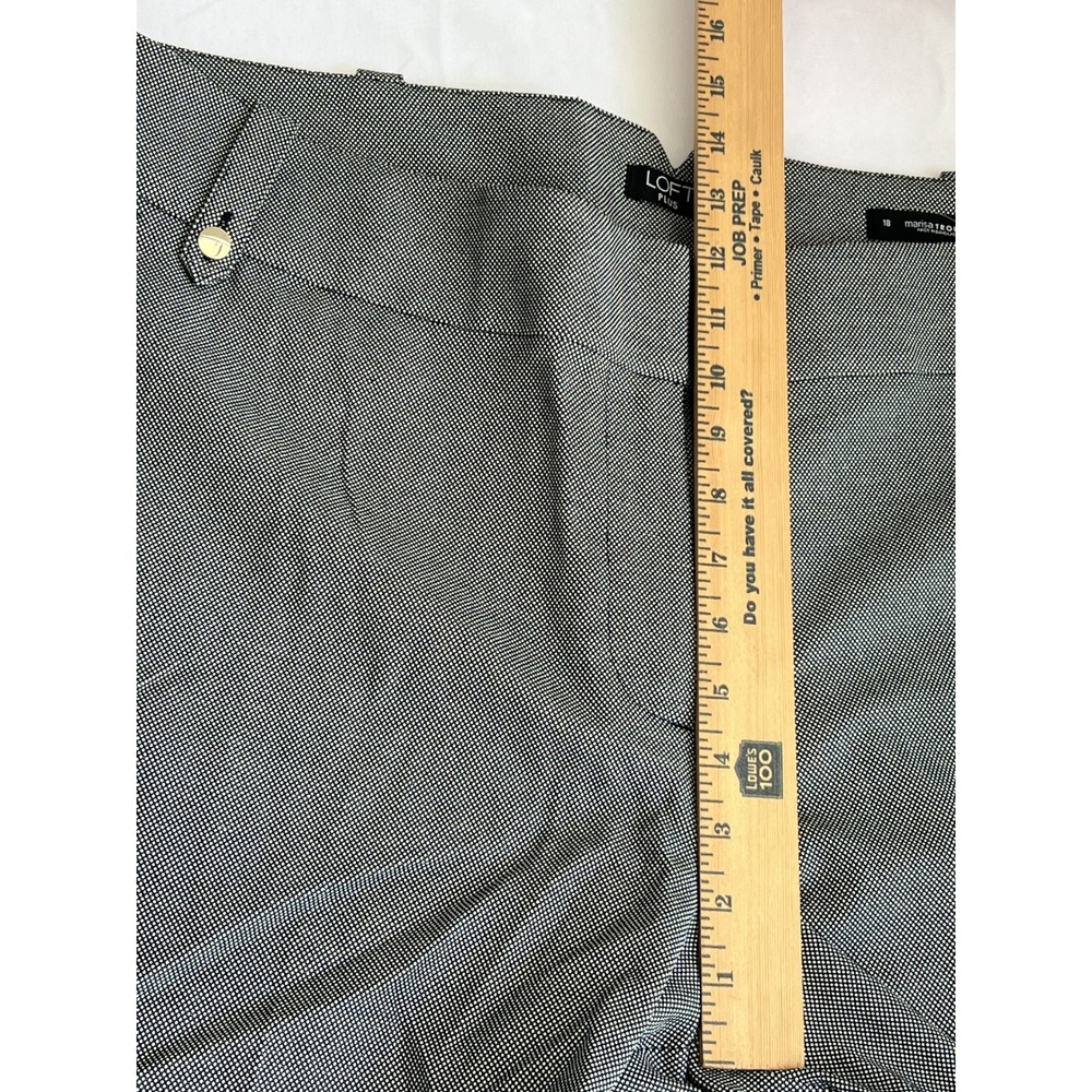 Loft Plus Marisa Trouser Pants 18 Black Multi Micro Check Straight Leg 481879 - Picture 5 of 9